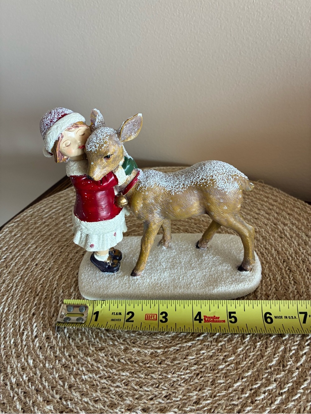 Hobby Lobby Girl Hugging/Kissing Deer Holiday Figurine - Picture 2 of 13